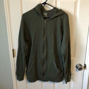 Men’s Green Waffle Zip Up XL